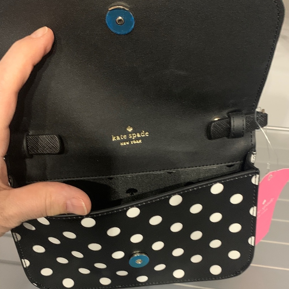 Kate Spade NWT Black and White Polka Dot Crossbody Bag - Picture 5 of 5